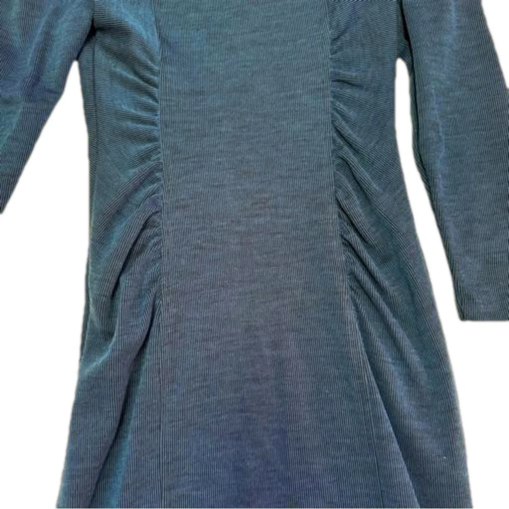 All That Jazz Vintage 90's Navy Midi Dress Size 5/6 Puffed Sleeve Shoulder Pads - Picture 10 of 14